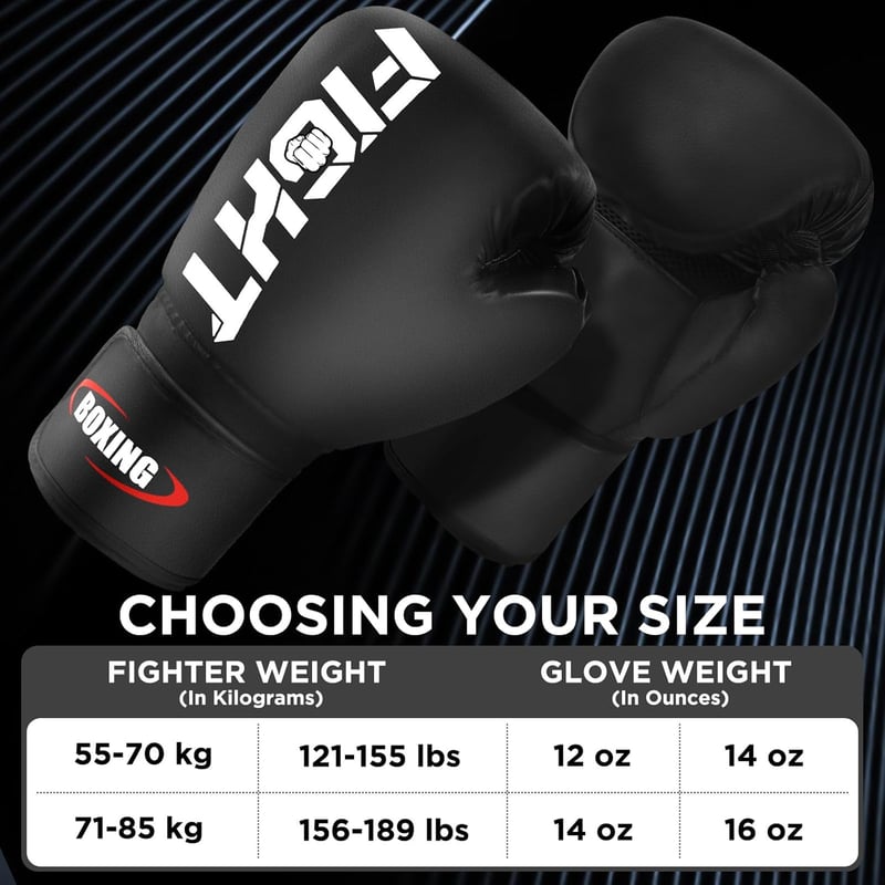 JUOIFIP Boxkesztyű Muay Thai Kickboxing Sparring 12oz 14oz 16oz