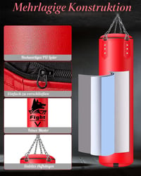 JUOIFIP Boxzsák szett függőleges edzéshez, mikrofiber bőr, kickboxing MMA Muay Thai 4