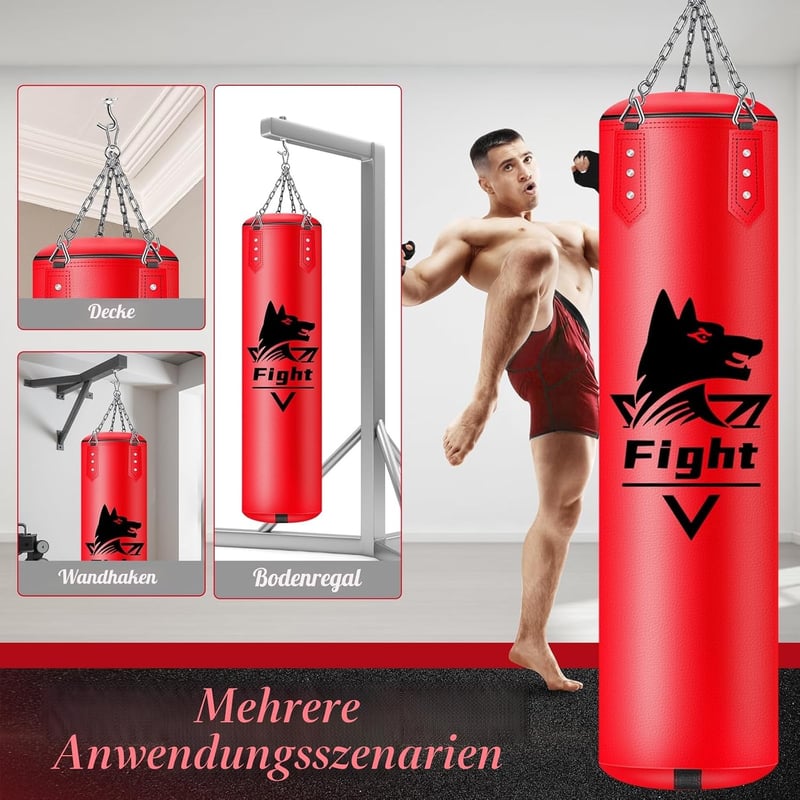 JUOIFIP Boxzsák szett függőleges edzéshez, mikrofiber bőr, kickboxing MMA Muay Thai