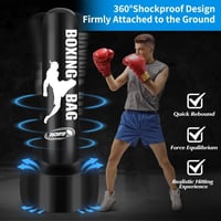 JUOIFIP Felnott álló ütőzsák 180 cm fekete boxzsák edzéshez 3