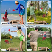 JUOIFIP Összecsukható Cornhole Játék 6 Babzsákkal és Hordtáskával Kerthez Strandra 6