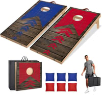 JUOIFIP Összecsukható Cornhole Játék 6 Babzsákkal és Hordtáskával Kerthez Strandra 1