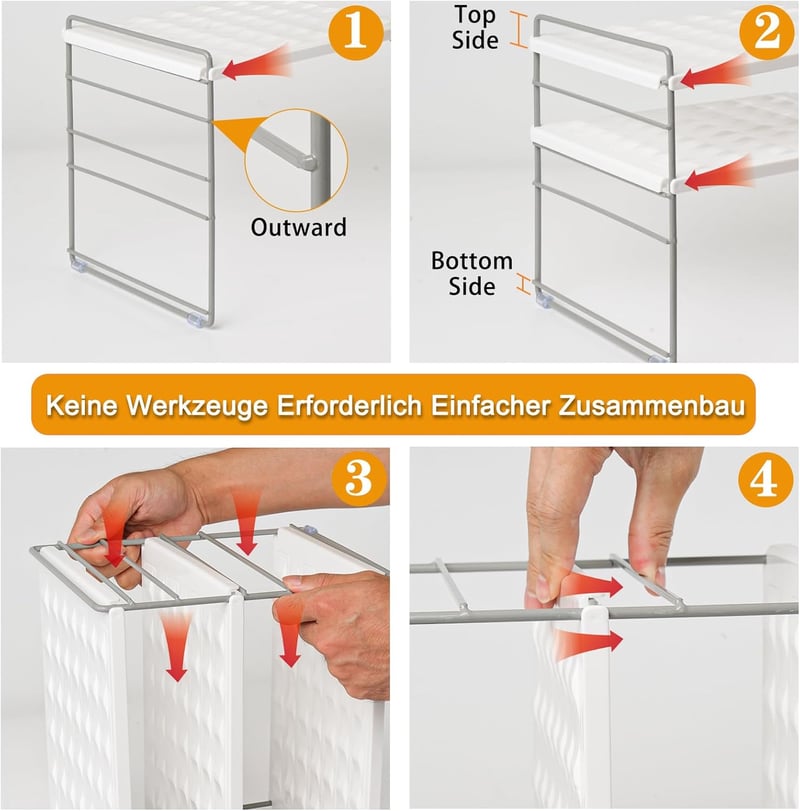 JUPELI Stackable Palackrendező Hűtőbe, Állítható Üvegtartó Szekrénybe és Munkalapra