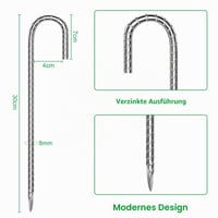 JUQG 12 bucăți țăruși pentru cort din oțel galvanizat cu filet, țăruși de sol de 30 cm pentru camping, trambulină, prelată, copertină, țăruși de grădină 2