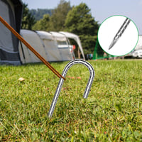JUQG 12 bucăți țăruși pentru cort din oțel galvanizat cu filet, țăruși de sol de 30 cm pentru camping, trambulină, prelată, copertină, țăruși de grădină 5