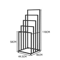 JURMERRY Samostojeći stalak za ručnike, 5 razina, crni kupaonski organizator, 44,5x46x118 cm 3