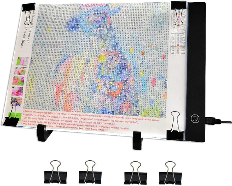 JUSONEY A4 LED Rajzlap Dimmer Funkcióval - 5D Gyémántfestéshez USB Táplálás Állvánnyal