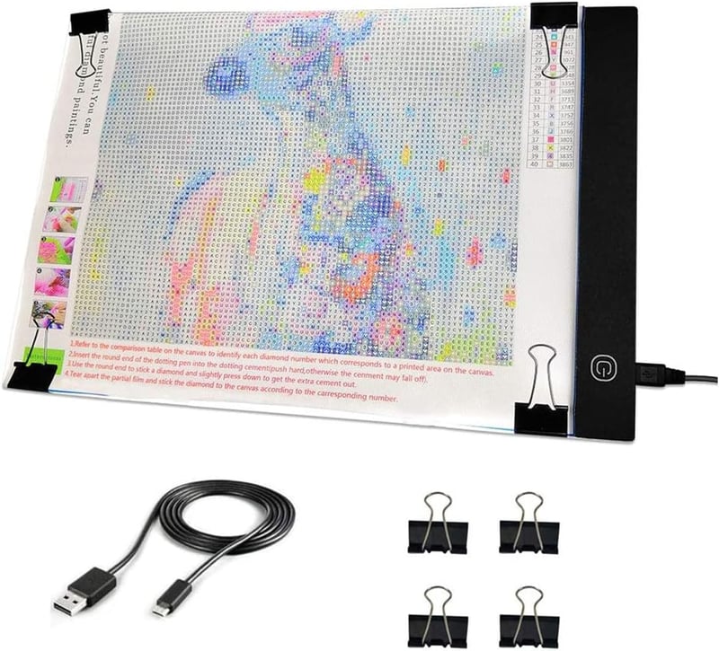 JUSONEY A4 LED Rajzlap Dimmer Funkcióval - 5D Gyémántfestéshez USB Táplálás Állvánnyal