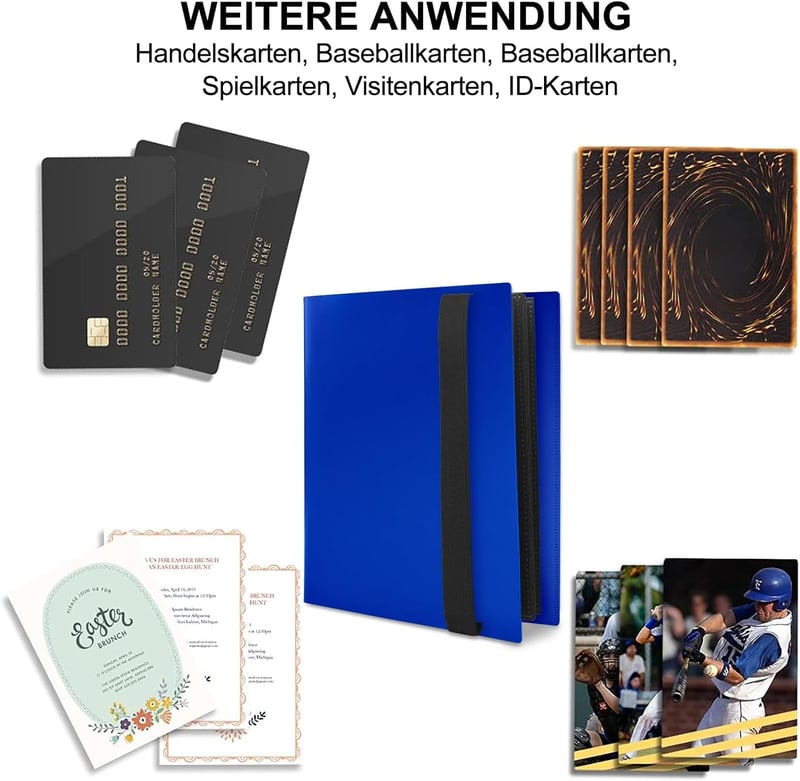 JUSONEY Trading Card Album 160 zseb kék gyűjtőkönyv MTG Magic kártyához