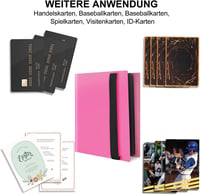 JUSONEY Trading Card Album 360 zseb 20 oldal MTG Magic kártya gyűjtéshez vízálló rózsaszín 7