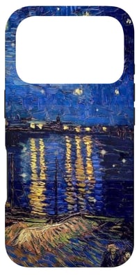 Puzdro na iPhone 17 Pro Just In Cases Co. – Hviezdna noc nad Rhônou, motív obrazu od Van Gogha 1