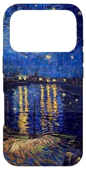 Just In Cases Co. maskica za iPhone 17 Pro – Zvjezdana noć iznad Rhône, maskica za mobitel s motivom slike Van Gogha