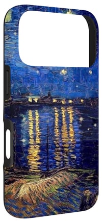 Puzdro na iPhone 17 Pro Just In Cases Co. – Hviezdna noc nad Rhônou, motív obrazu od Van Gogha 3