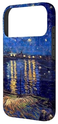 Puzdro na iPhone 17 Pro Just In Cases Co. – Hviezdna noc nad Rhônou, motív obrazu od Van Gogha 2