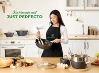 Just Perfecto 14 db-os edénykészlet fedővel - Indukciós fazék és serpenyő szett, PTFE és PFOA mentes, fekete, karcálló bevonat 10