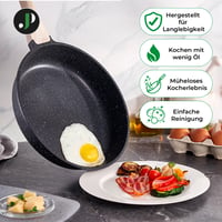 Just Perfecto 14 db-os edénykészlet fedővel - Indukciós fazék és serpenyő szett, PTFE és PFOA mentes, fekete, karcálló bevonat 13