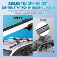 Just-V 130 cm univerzális tetőcsomagtartó kerékpárszállító boxokhoz síléctartó alumínium zárható 150 kg teherbírás ezüst 5