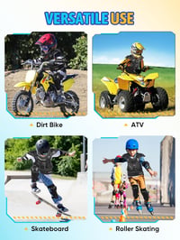 JUSTDOLIFE Set de protecție moto pentru copii, 5 piese, cu armură pentru piept, genunchiere și cotiere - negru 6