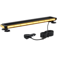 Justech Bară luminoasă magnetică cu 108 LED-uri pentru avertizare auto, 12/24V, 27 moduri de iluminare, cablu de 5 m, întrerupător dublu, culoare chihlimbar (galben) 1