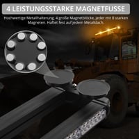Justech Bară luminoasă magnetică cu 108 LED-uri pentru avertizare auto, 12/24V, 27 moduri de iluminare, cablu de 5 m, întrerupător dublu, culoare chihlimbar (galben) 5