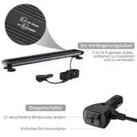 Justech Bară luminoasă magnetică cu 108 LED-uri pentru avertizare auto, 12/24V, 27 moduri de iluminare, cablu de 5 m, întrerupător dublu, culoare chihlimbar (galben) 3