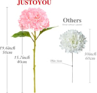 JUSTOYOU 3 darabos művirág szett hortenzia rózsaszín dekoráció 7