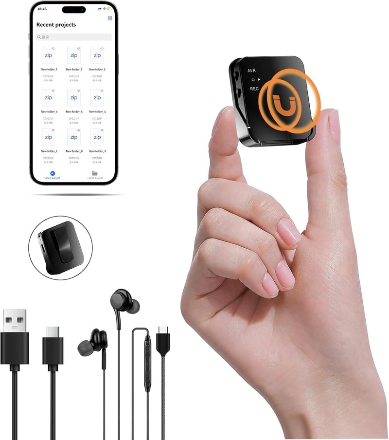 JUSTSTONE 128GB mini digitális hangrögzítő, mágneses
