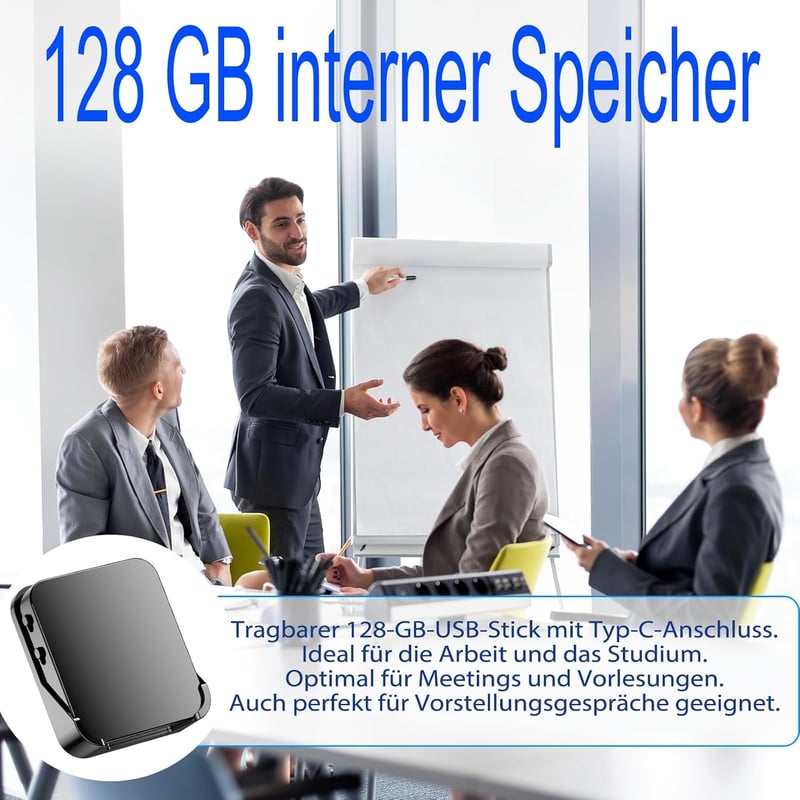 JUSTSTONE 128GB mini digitális hangrögzítő, mágneses