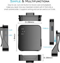 JUSTSTONE 128GB mini digitális hangrögzítő, mágneses 9