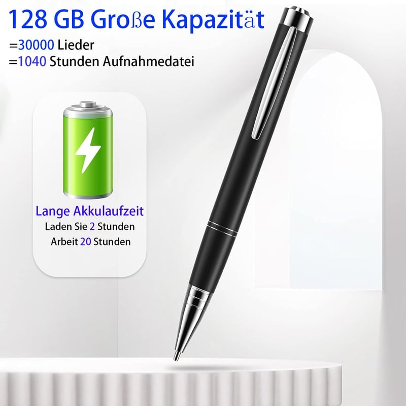 JUSTSTONE Digitális hangrögzítő 100 GB, 1600 óra, 360 fokos surround, hangaktiválás, egygombos felvétel, zajcsökkentés, fekete-ezüst, osztál