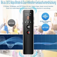 JUSTSTONE digitális hangrögzítő 3072 Kbps hangaktiválással, egygombos felvétel és lejátszás, zajcsökkentő eszköz megbeszéléshez előadáshoz i 3