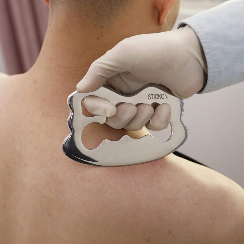 JustSun Gua Sha Kaparó Rozsdamentes Acél Izomfájdalom Enyhítő Masszázs Eszköz