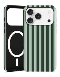 Husă magnetică cu dungi Jusy pentru iPhone 18 Pro și 17 Pro, Verde iarbă 1