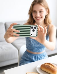 Husă magnetică cu dungi Jusy pentru iPhone 18 Pro și 17 Pro, Verde iarbă 6
