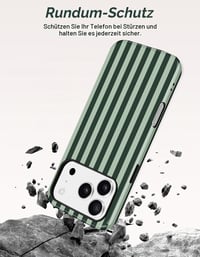 Husă magnetică cu dungi Jusy pentru iPhone 18 Pro și 17 Pro, Verde iarbă 4