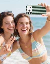 Husă magnetică cu dungi Jusy pentru iPhone 18 Pro și 17 Pro, Verde iarbă 7