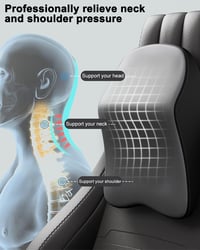 jutyum Autós Nyakpárna Fejtámla Memory Foam, Kényelmes és Légáteresztő Autós Párna, Levehető Huzattal, Fekete-Szürke 6