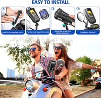 JUYANO motorkerékpár telefontartó vízálló, 360°-os forgatással, 4,5-6,9" - fekete 7