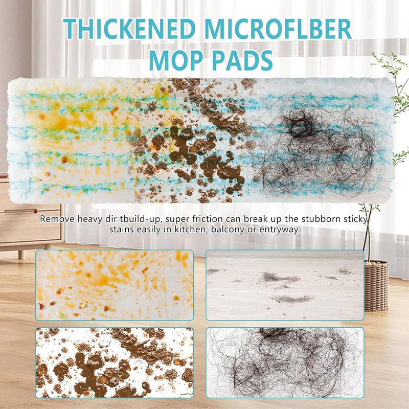 JUYLTOOL 4 db Mikroszálas Felmosófej Leifheit Profi XL Kompatibilis - Padlótisztító Csere Mop 42 cm Széles, Minden Padlótípushoz, Mosógépben