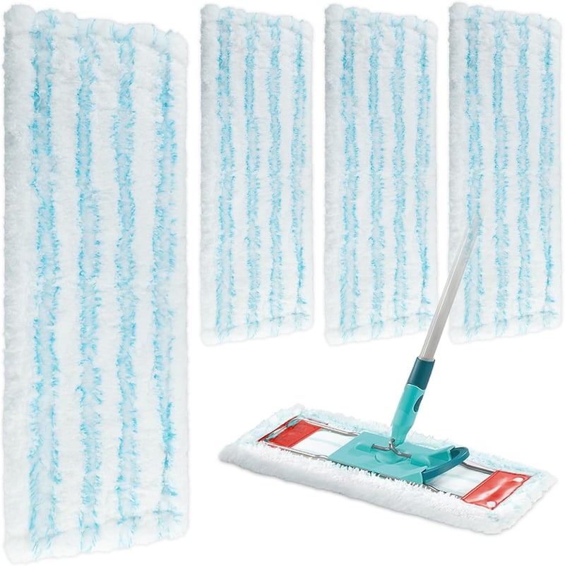 JUYLTOOL 4 db Mikroszálas Felmosófej Leifheit Profi XL Kompatibilis - Padlótisztító Csere Mop 42 cm Széles, Minden Padlótípushoz, Mosógépben