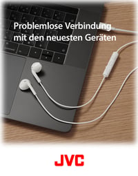 Slúchadlá JVC HA-FR17UC-B USB-C so vstavaným DAC prevodníkom, mikrofónom a 3-tlačidlovým diaľkovým ovládaním, kompaktný dizajn, čierne 8