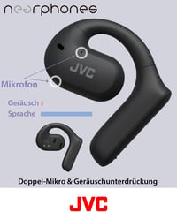 JVC Nearphones HA-NP35T-B True Wireless fülhallgató nyitott fülre, IPX4, 17 óra - fekete 6