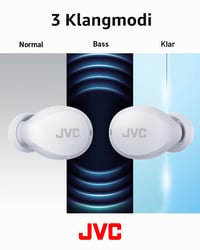 Căști Bluetooth JVC HA-Z66T-W Gumy Mini – Albe, ultraușoare, rezistente la apă IPX4, 3 moduri de sunet, autonomie 23 ore, Bluetooth 5.1 3