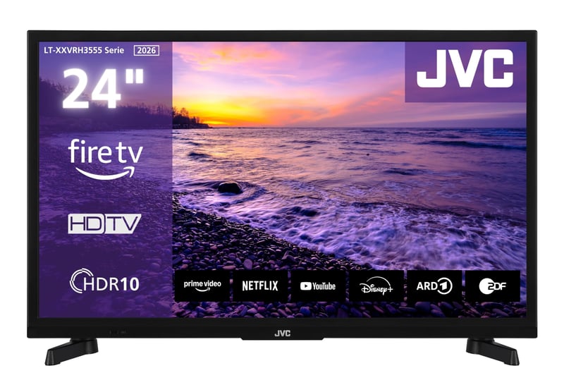 JVC LT-24VRH3555 24 colos HD Ready Smart LED TV - Fire TV, HDR, Alexa, Apple AirPlay, Triple Tuner (2026)
