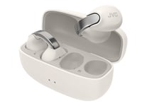 Căști True Wireless JVC NEARPHONES HA-NP1T-W cu design tip bijuterie, Bluetooth 5.3, autonomie 24 de ore, încărcare rapidă, Multipoint, Alb Crem 3