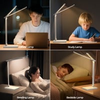 Lampă de birou LED JVURICE albă, cu baterie de 4000 mAh, 5 temperaturi de culoare și 10 niveluri de luminozitate, reglabilă, control tactil, USB, temporizator, pentru camera copiilor și birou 9