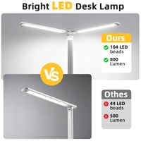 Lampă de birou LED JVURICE albă, cu baterie de 4000 mAh, 5 temperaturi de culoare și 10 niveluri de luminozitate, reglabilă, control tactil, USB, temporizator, pentru camera copiilor și birou 4