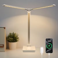 Lampă de birou LED JVURICE albă, cu baterie de 4000 mAh, 5 temperaturi de culoare și 10 niveluri de luminozitate, reglabilă, control tactil, USB, temporizator, pentru camera copiilor și birou 1