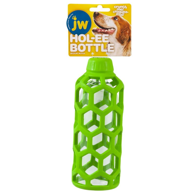 Jucărie de mestecat și puzzle pentru câini JW Pet HOL-ee Bottle, mărimea M