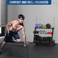 JX FITNESS 3 szintes súlyzóállvány, súlyok és kettlebell tárolóhoz 4